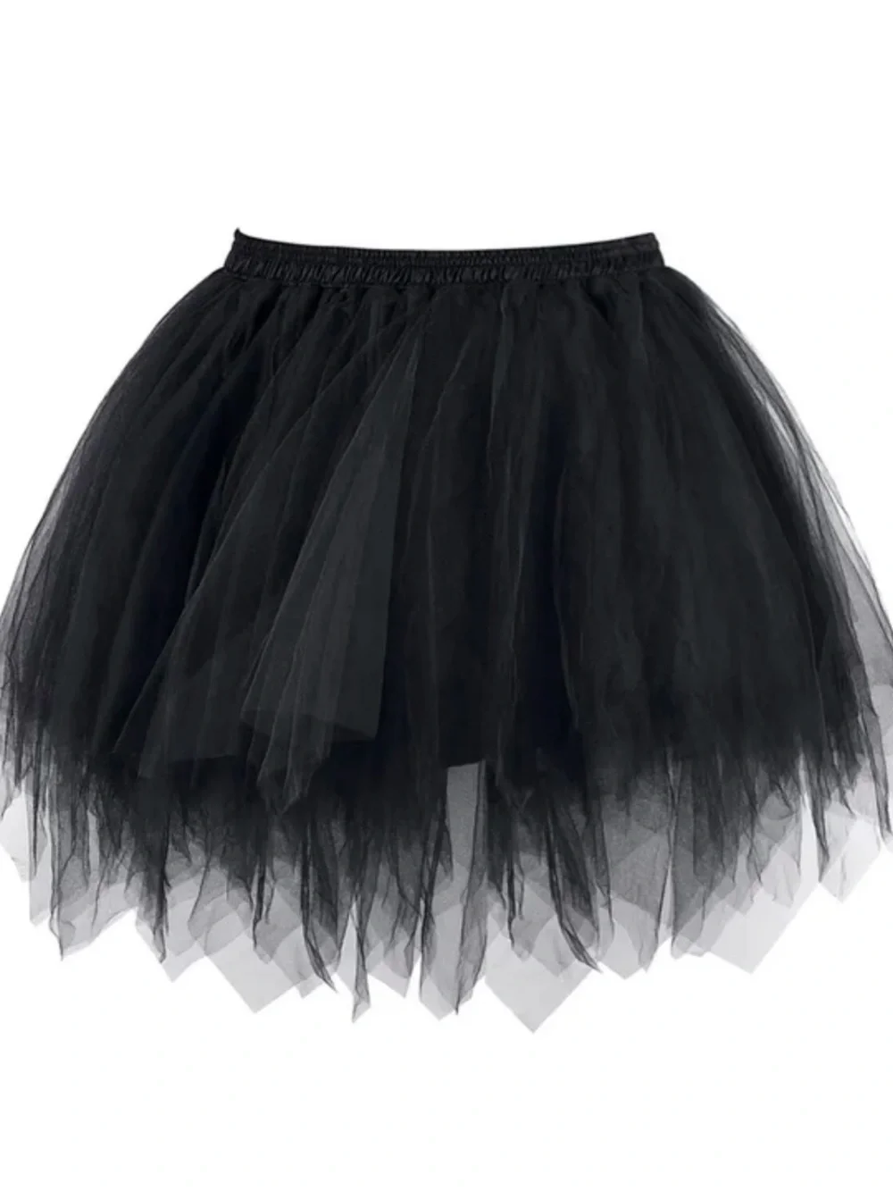 Girls Black Layered Tulle Mini Skirt